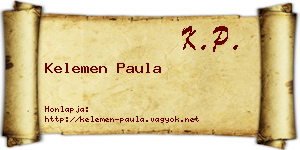 Kelemen Paula névjegykártya
