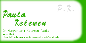 paula kelemen business card